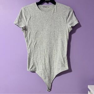 Abercrombie & Fitch Soft A&F collection Heathered Gray Tshirt Bodysuit